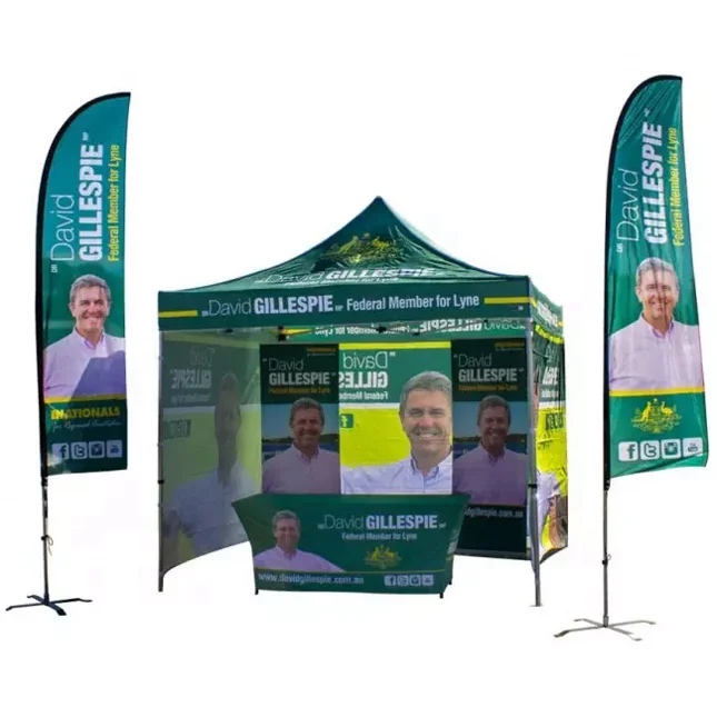 Tongjie Pop Up Tent USA & Australia Overseas Warehouse Custom Frame Printed Logo & Pattern Wind Easy To Set Up