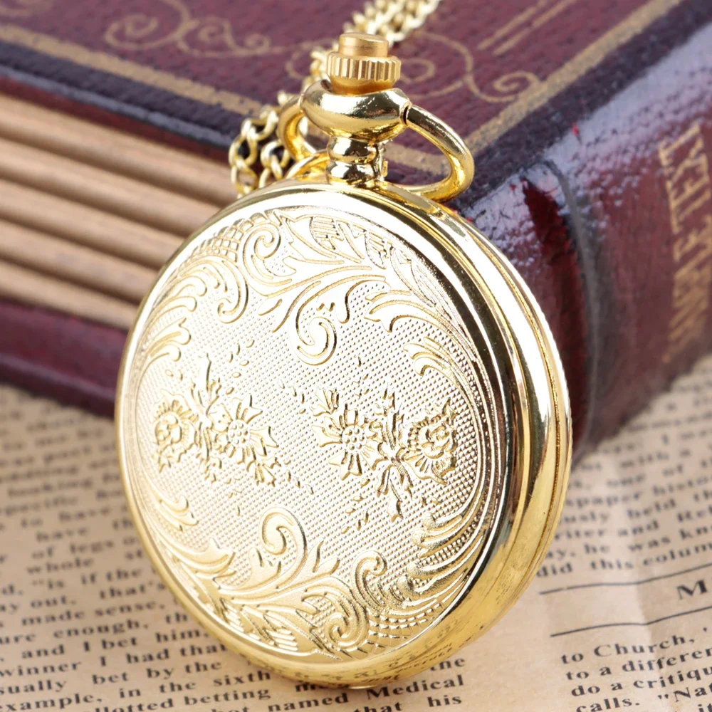 Display Digital Quartz Pocket Watch para senhoras, Ouro, Luxo, Vintage, Elegante, Pingente, Colar, Premium, Melhor Presente