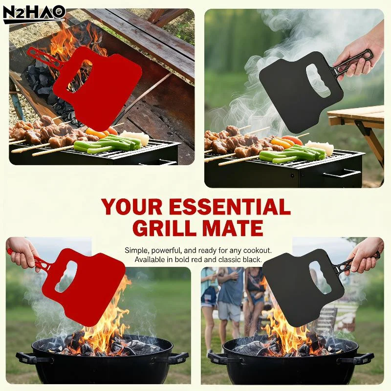 1PCS Glossy Barbecue Fan BBQ Hand Crank Blower Tool Manual Combustion Support Outdoor Cooking