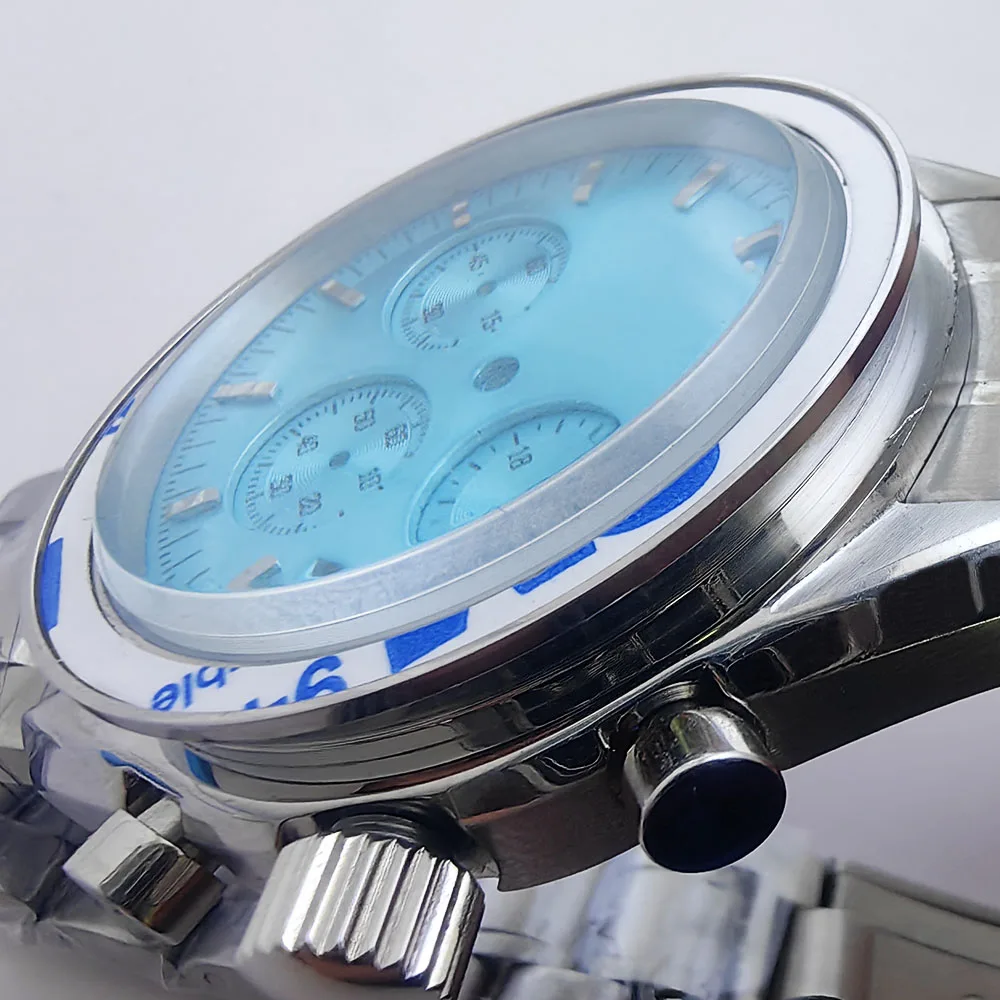 40 مللي متر حافظة ساعة حافظة من الفولاذ المقاوم للصدأ حزام ومينا لساعة يد تعمل بالحركة VK63 VK63 أجزاء إصلاح ملحقات الساعة