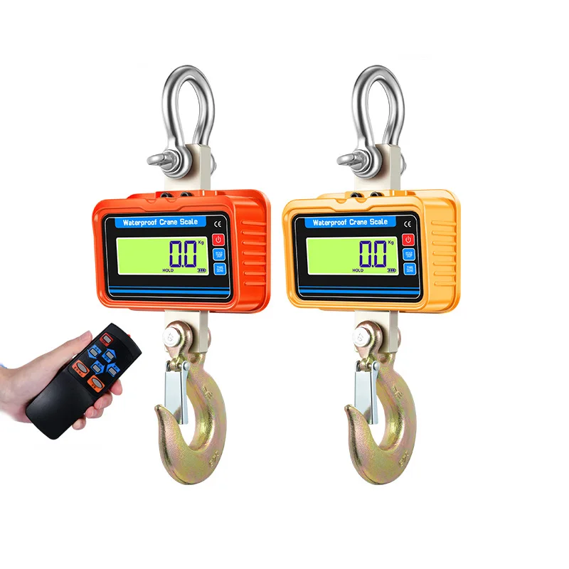 

2T3T waterproof electronic hanging scale LCD digital high definition large screen display 3 tons hook scale portable, electronic