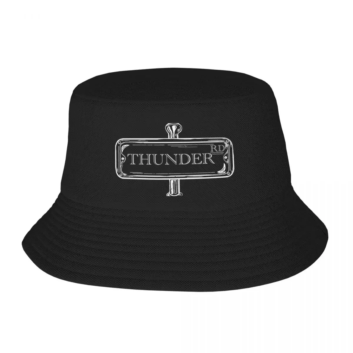 Thunder Road Sign Bucket Hat Anime Sun Hat For Children Trucker Cap hard hat Women Men's