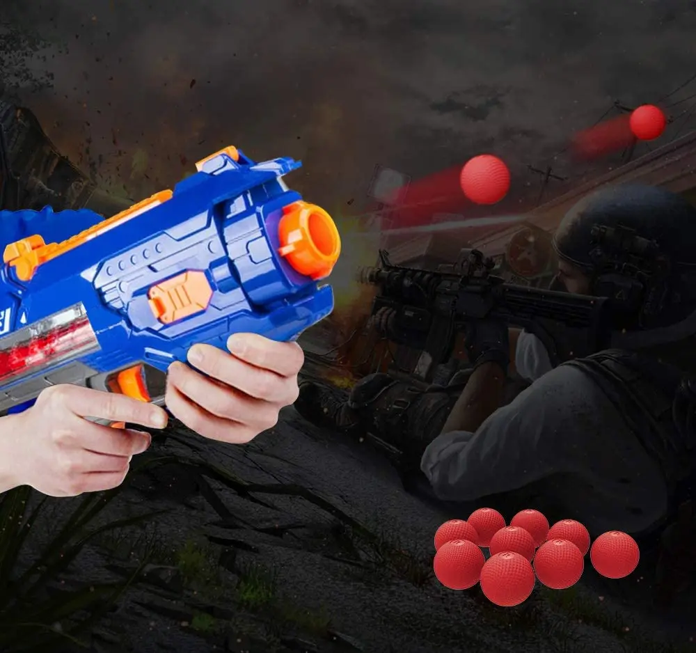 25/50/75/100PCS Red Rounds Soft Foam Apollo Refill Ammo Ball Bullets for Rival Nerf Series Toy Gun Outdoor Practice Red Bullets