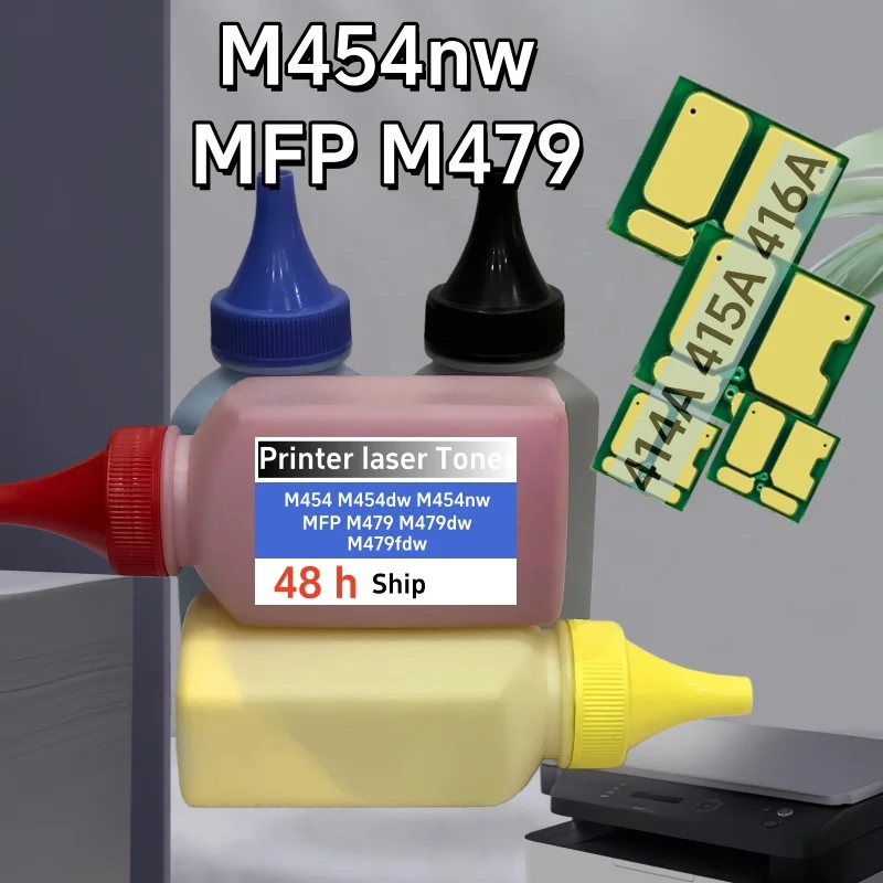 Toner Chip with Toner Compatible for HP Laserjet Pro M454 M454dw M454nw MFP M479 M479dw M479fdw Color Printer 414A 415A 416A