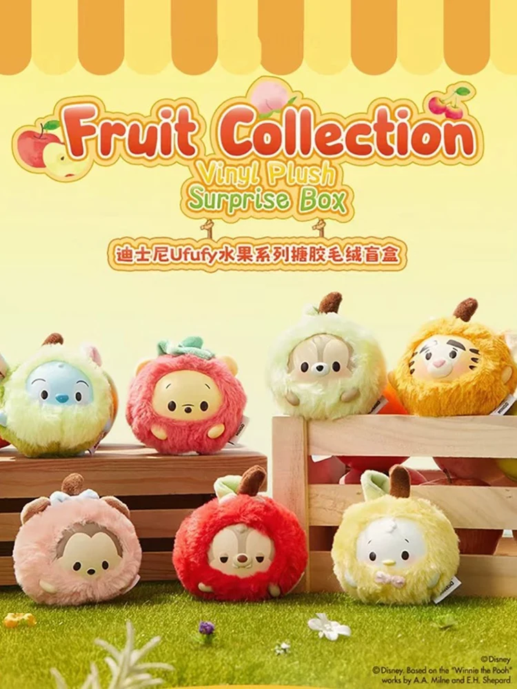 

2025 New Disney Ufufy Fruit Series Vinyl Doll Pendant Stitch Winnie The Pooh Surprise Blind Box Collectible Figure Gift