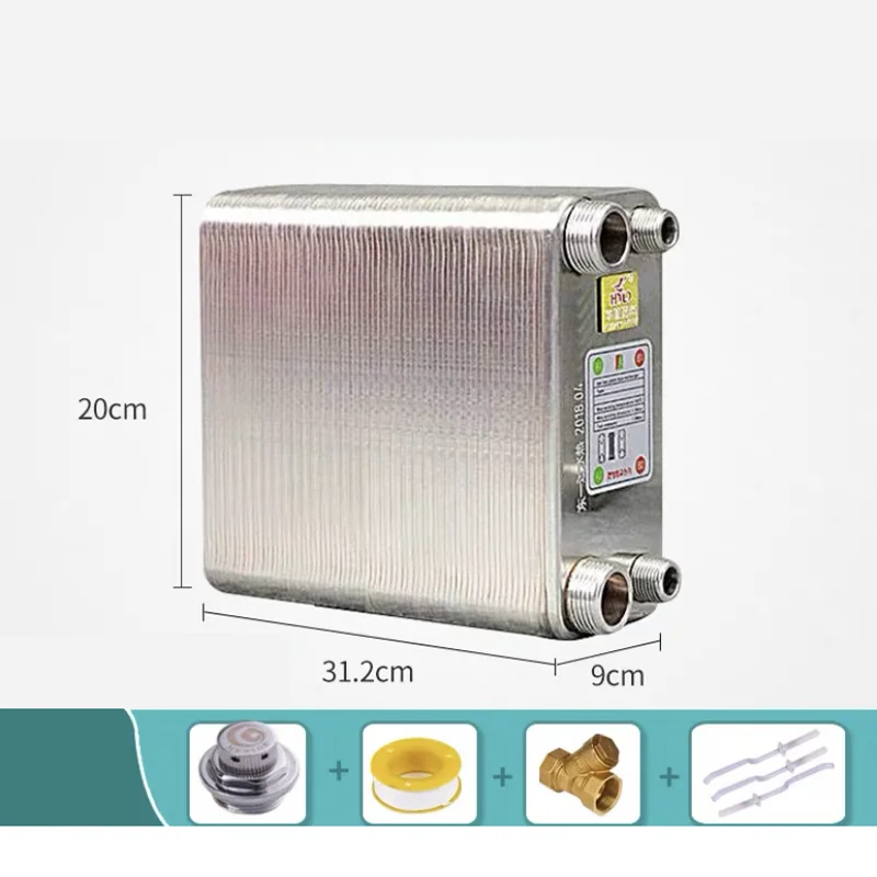 Counter Flow Stainless Steel Brazed Plate Heat Exchanger 100 Plates Industrial Cooling Heating Accessory For Hot Water Boiler