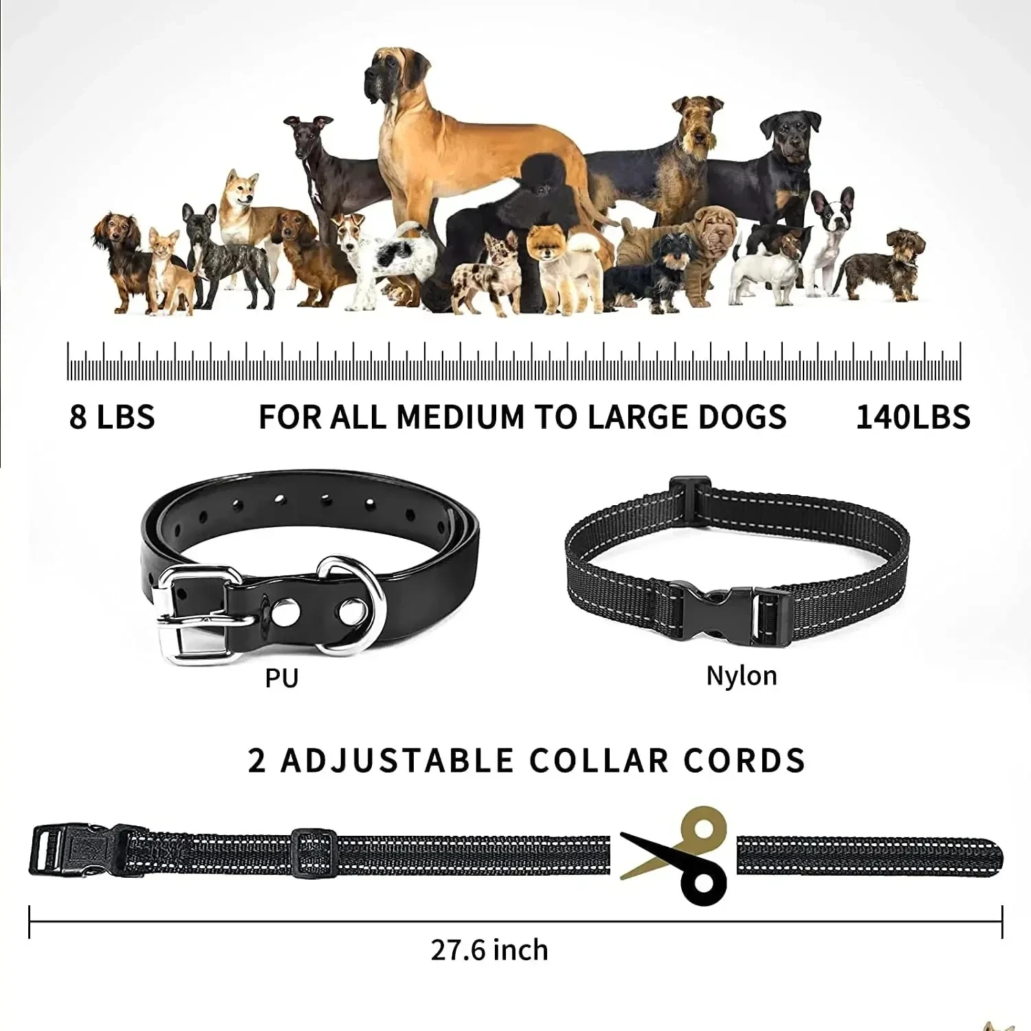 Pet Dog Training Collar Remote Control 2000ft Waterproof Rechargeable Pet Bark Stopper Dog Repeller Control Training Collar