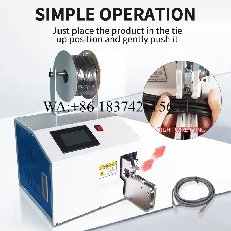 Wmwmnu for Seim 3-60mm Automatic Wire Tying Winding Touch Screen Cable Binding Wire Coil and Binding for