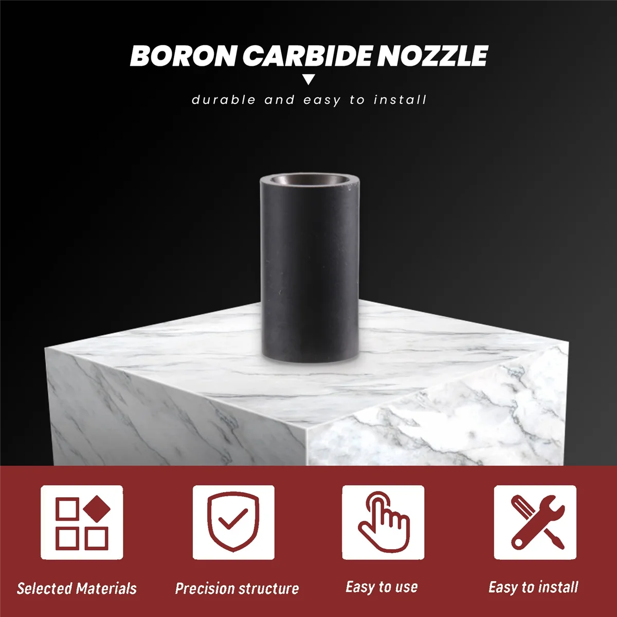 A23G Boron Carbide Sandblasting Nozzle Air Sandblaster Tip 8mm