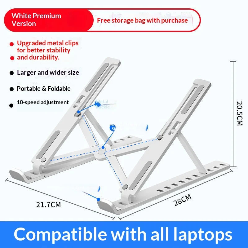 Foldable Laptop Stand Cooling Notebook Bracket Adjustable Ergonomic Laptop Support Base Holder Laptop Tablet Accessories Stands