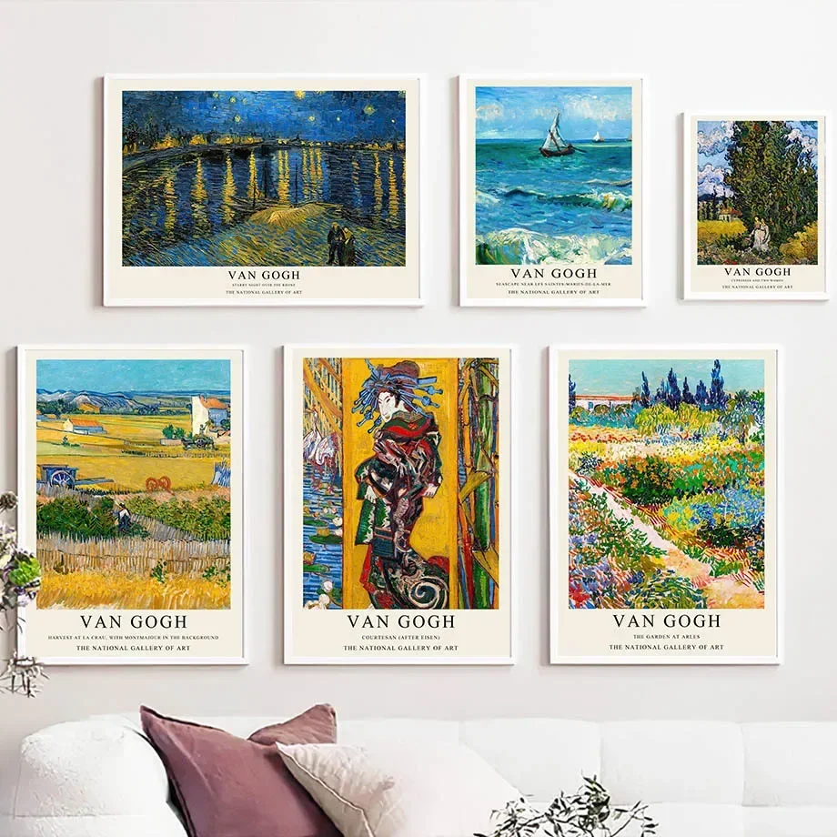 Jardín paisaje marino granja Margarita Van Gogh pintura al óleo obras galería nacional póster artístico e impresiones imagen De pared para sala De estar