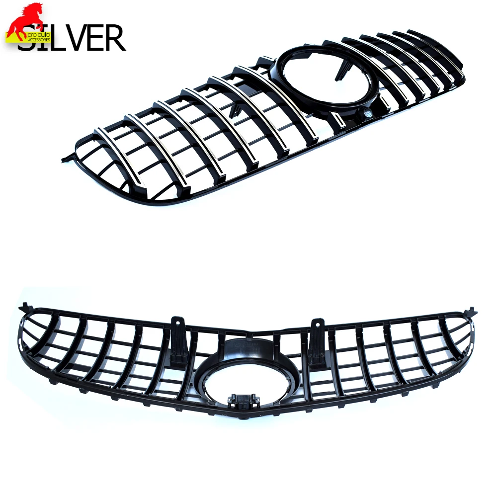 GT X166 Black Silver Front Bumper Grille for Mercedes GLS Class X166 2016 - 2019 GLS 400 GLS 450 GLS 500 Car Racing Grill Tuning