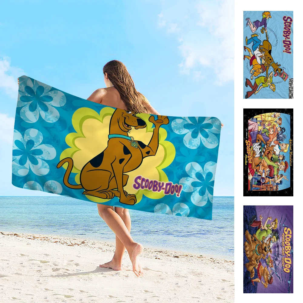 S-Scooby Cartoon Doo Bath Towel Microfiber Soft Water Absorbing Breathable For Girl Kids Decorative Cartoon Beach Towel