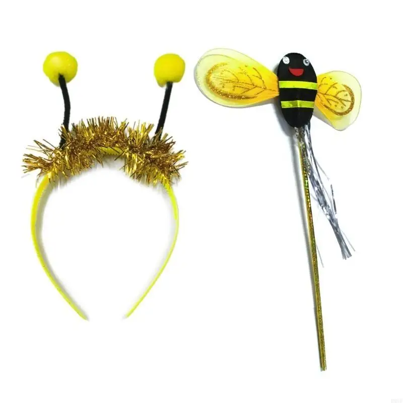 B95F stücke Mädchen Prinzessin Fee Kostüme Set mit Flügel Stirnband Zauberstab für Kinder