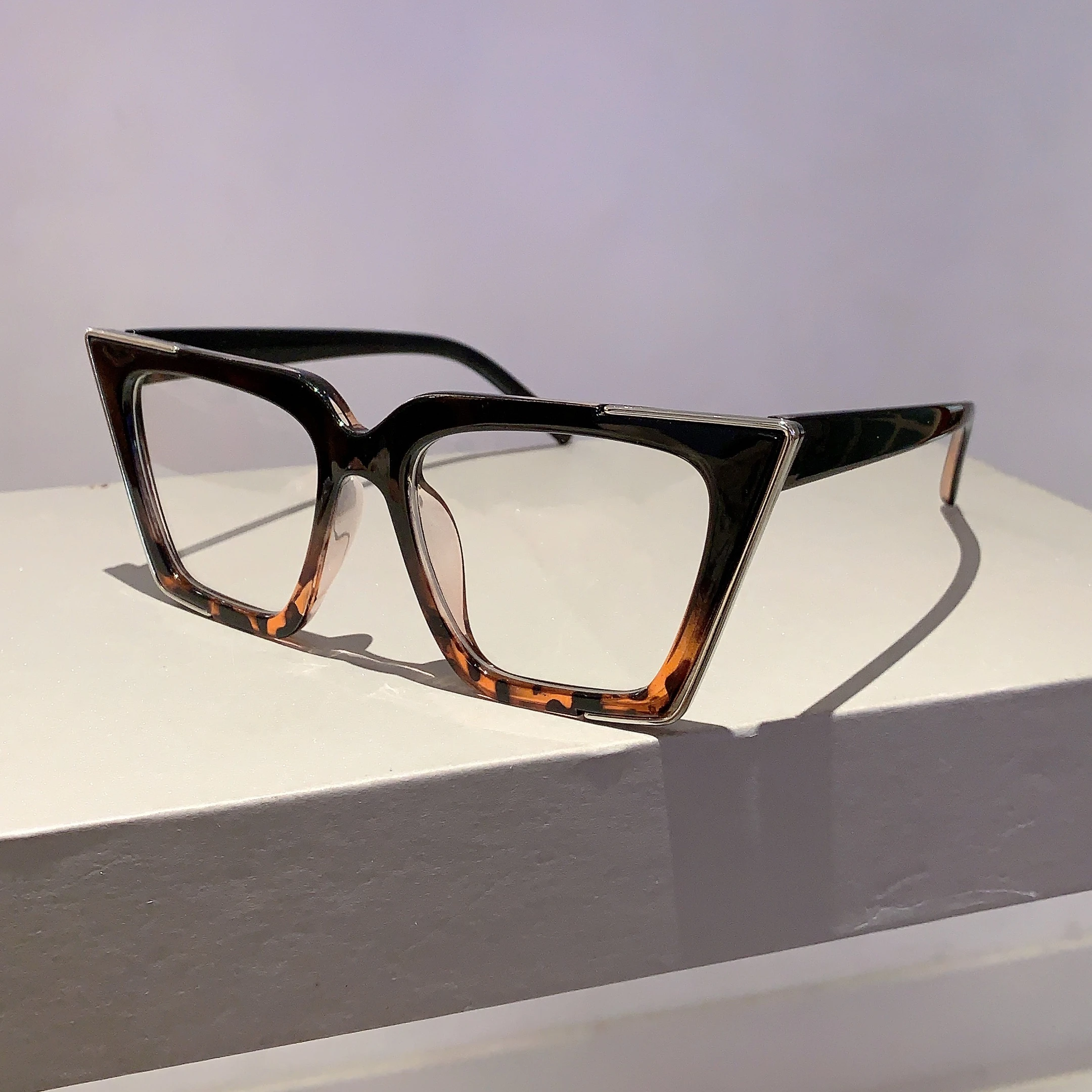 KAMMPT Oversized Vintage Glasses Women Fashion Cat Eye Blue Light Blocking  Eyewear Chic Candy Color Non-prescription Eyeglasses