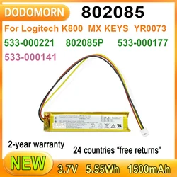 New 802085 Battery For Logitech K800 MX KEYS YR0073 533-000221 802085P 533-000177 533-000141 Rechargeable Li-ion Batteries 3.7V