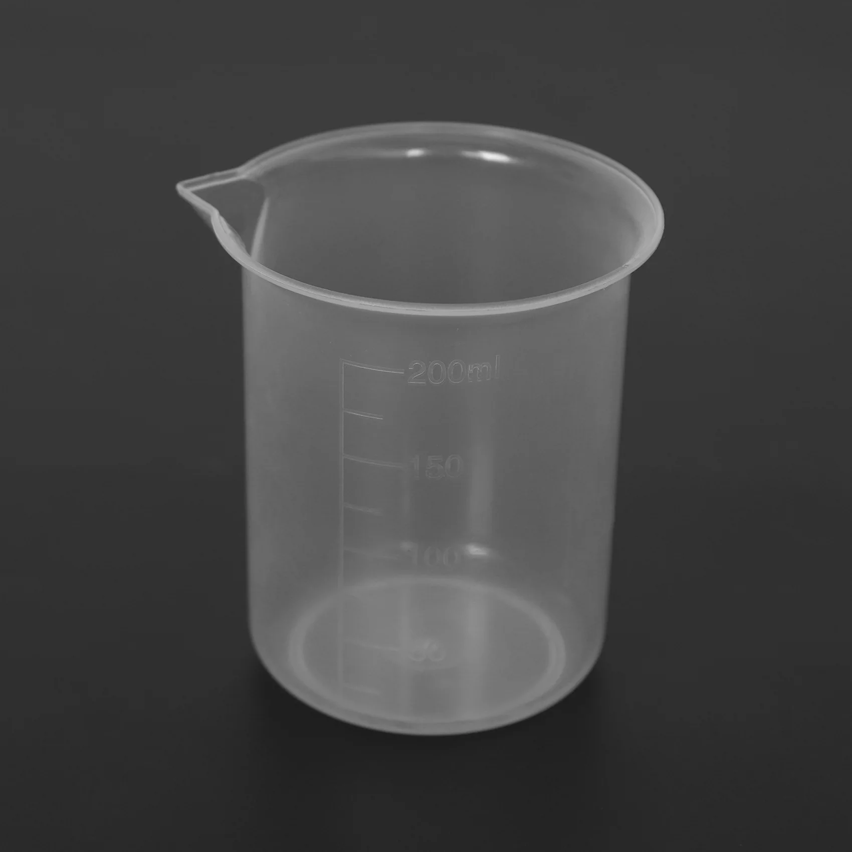 Vaso graduado de laboratorio de cocina A06K, vaso medidor de plástico transparente grueso con tapa, jarra medidora de 200mL, 2 uds.