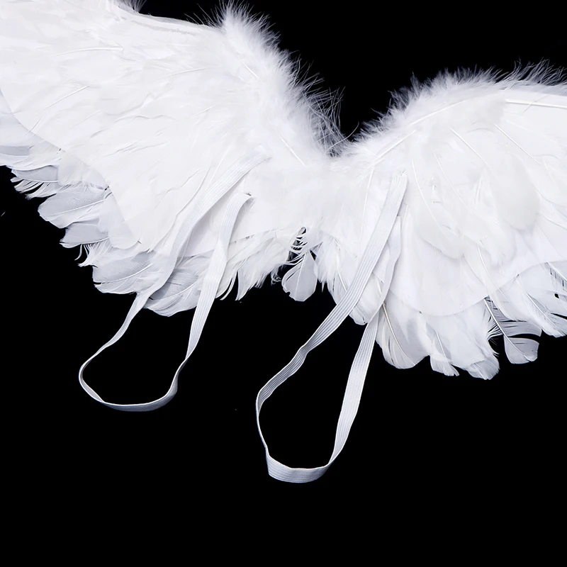 60/80cm Swallow White Angel Feather Wings With Elastic Straps Children's Performance Props Party Festival Decoration