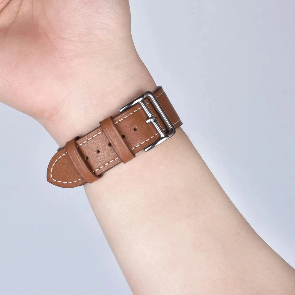 High quality Leather loop Band for iWatch 45mm 42mm 44mm 38mm 41mm 40mm leather strap band for Apple watch Series 7 se 6 5 4 3 2