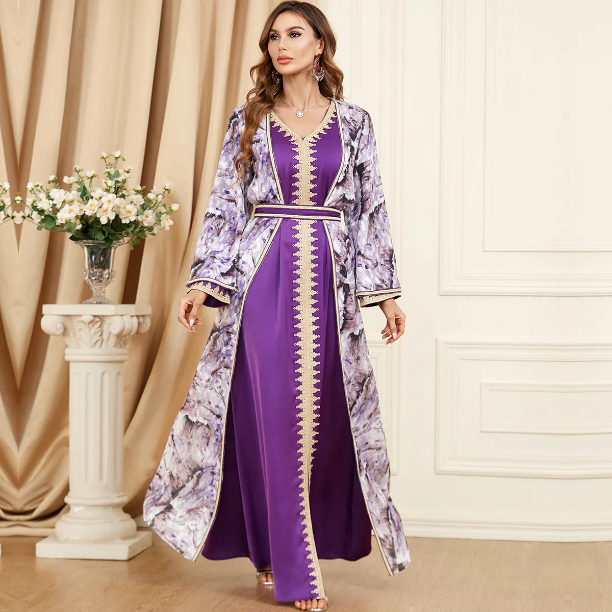 3340 Arab Dubai Women's Autumn/Winter New Robe Fashion Evening Dress