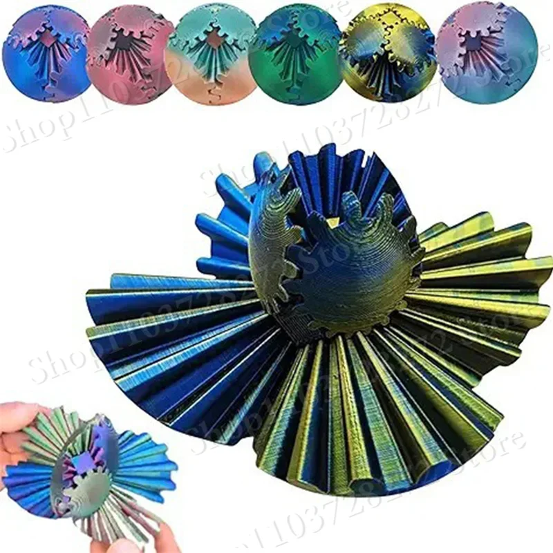 3D Printed Gear Spin Ball Printed Gear Spin Ball Unique Toy Spiner Novelty Funny Cool Things Room Decor Aesthetics Gifts for Men