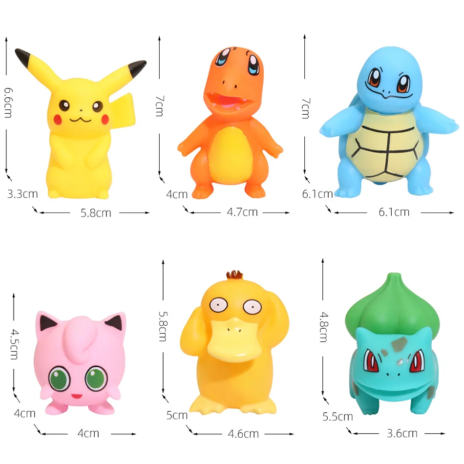 NIEUWE 6 stks/set Pokemon Cake Topper Anime Figuur Pikachu Party Gelukkige Verjaardag Pokemon Taart Decoratie Benodigdheden Ornamenten Jongen Kids