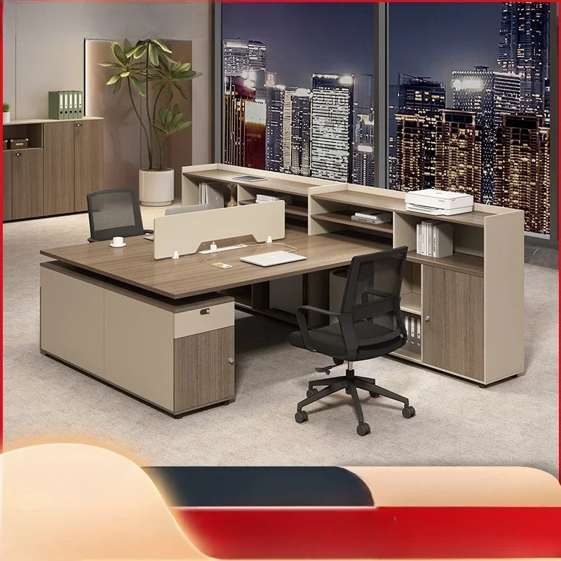 Staff office desk and chair combination workstation four-person computer desk modern and simple