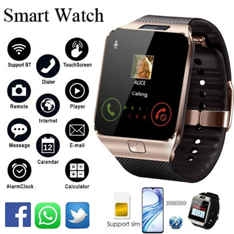 Smart Watch Relogio Android Smartwatch Phone Fitness Tracker Reloj Smart Watches Subwoofer Women Men Dz 09 YF080