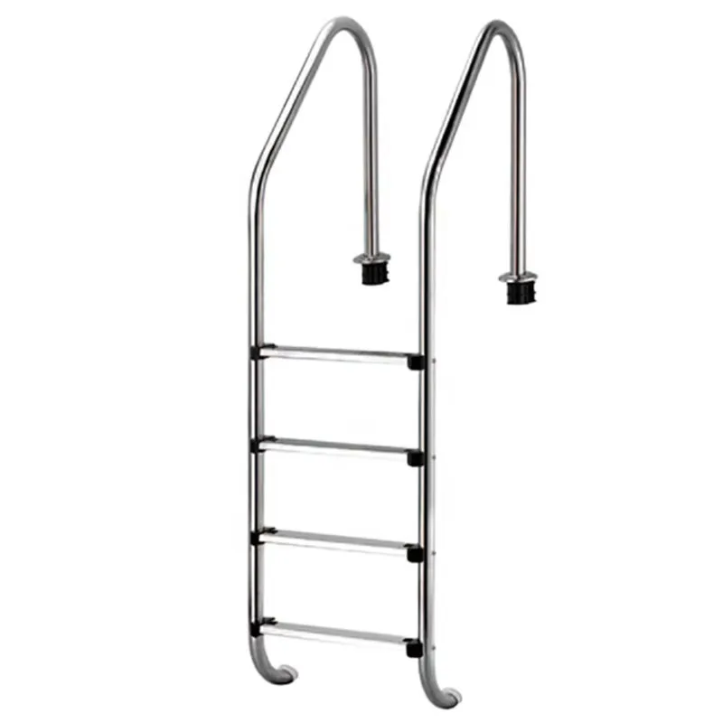 3 Steps Anti-Slip Stainless Steel Swimming Pool Ladder With Reinforced Frame,  For Outdoor Family Swimming Pool Layout