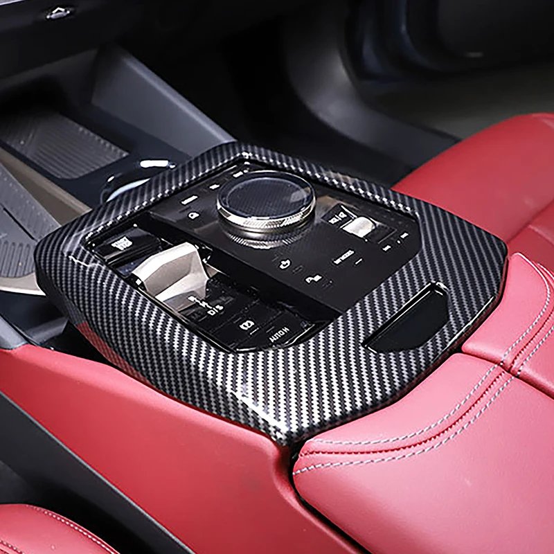 

Car Console Gear Shift Panel Frame Stiker For BMW 5 Series i5 G60 2024 Carbon Fiber Pattern Decoration Trim Interior Accessories