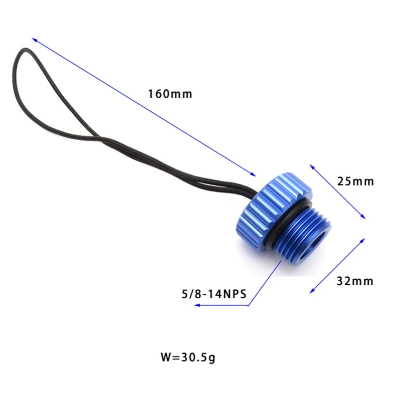 Cubierta roscada de válvula de tanque DIN de buceo, tapa antipolvo, Protector de tapón antipolvo, cubierta de protección del regulador del tanque, 5/8-14NPS