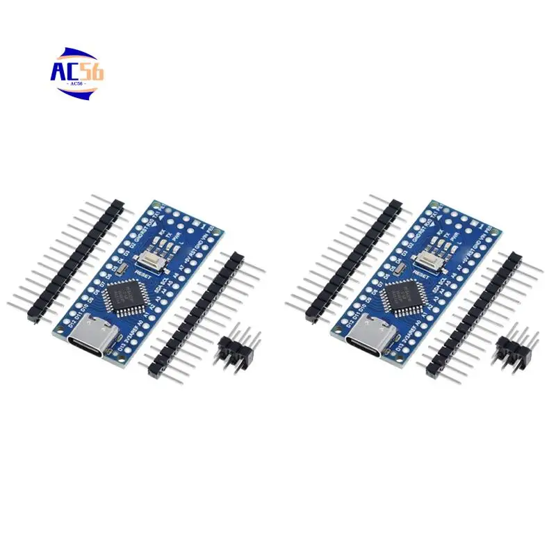 

AC56-2Pcs For Type-C Nano Board V3.0 With PIN Headers Compatible With Electronics Development Board ATMEGA328P