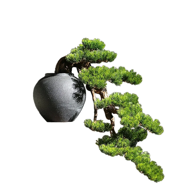 Cliff type simulation welcome pine cliff pine bonsai living room flower frame decoration hotel tea room fake pine decoration