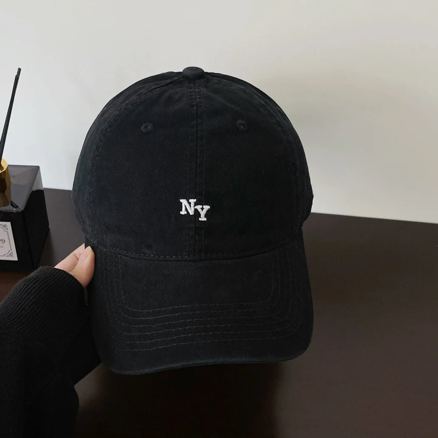 Women Solid Color Baseball Cap Embroidery Letter Cotton Duck Tongue Caps For Men Outdoor Adjustable Sun Hat