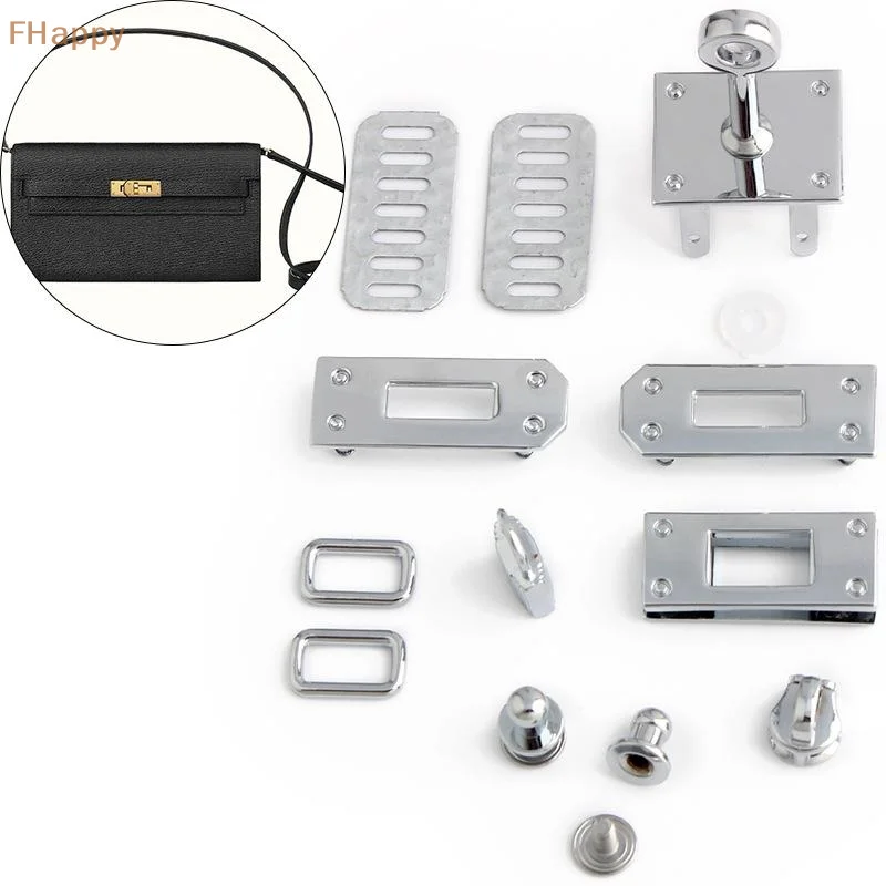 1Set Rectangular Buckle Twist Lock Hardware Accessories Universal For Men And Women Handbag Metal Key Mortise Lock