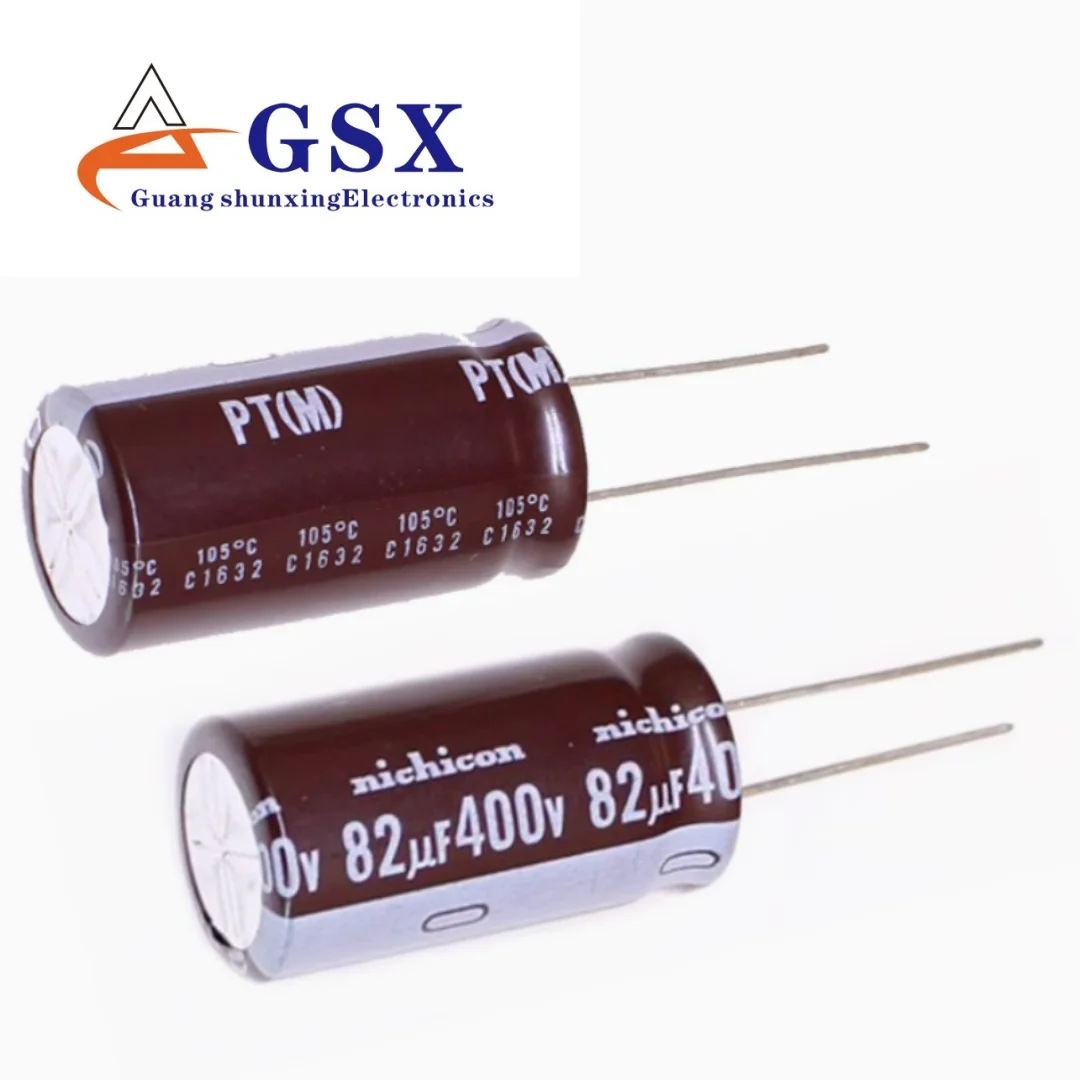 82UF 400V imported aluminum electrolytic capacitor 400v82uf 16 * 31.5 Nichicon PT high-frequency long life