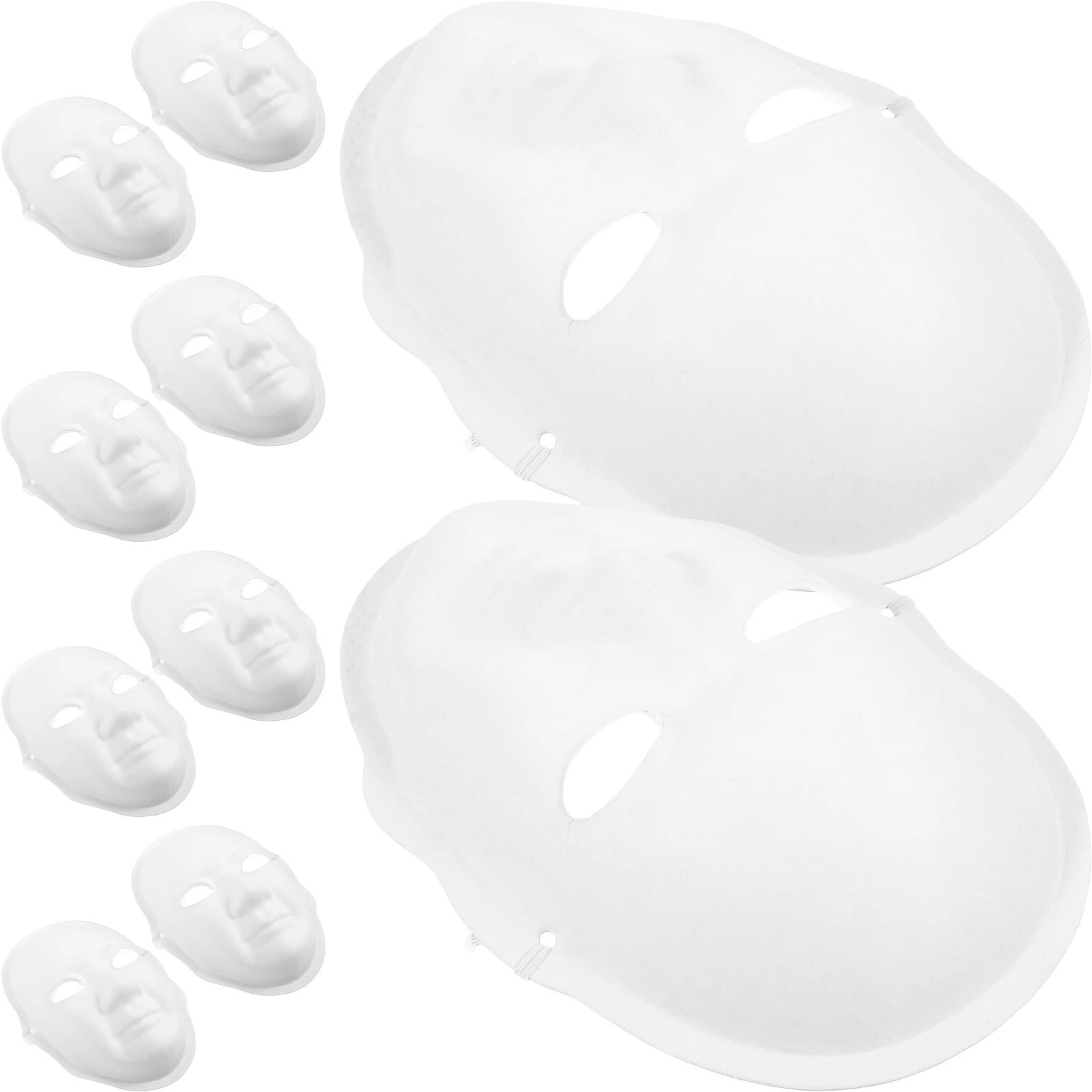 

10 Pcs Paintable Blank Paper Masks DIY Male Face Full Mask Kids Activities Halloween Cosplay Party Accessories
