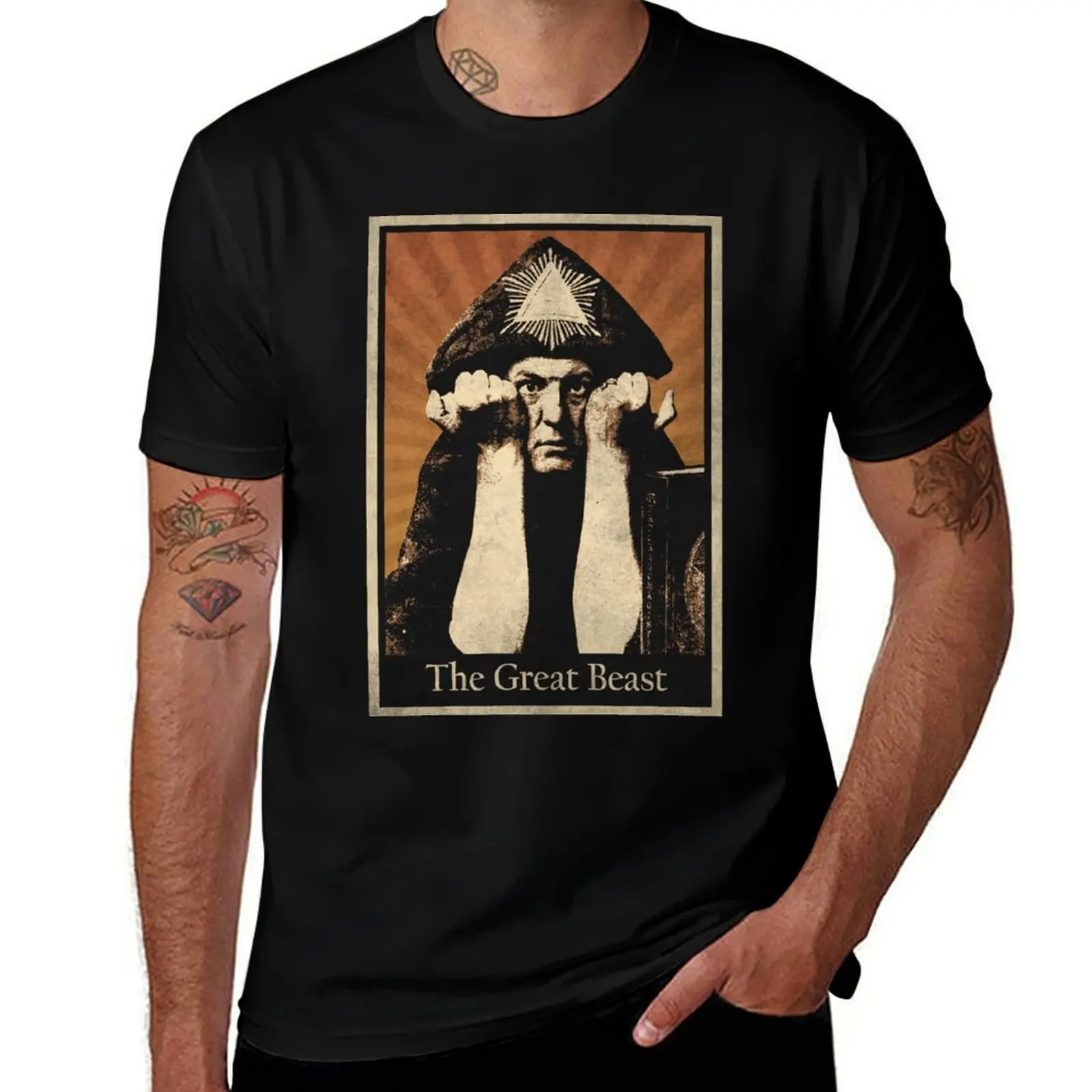 

Aleister Crowley The Great Beast T-Shirt blue lock man clothes plus size tops mens graphic t-shirts anime