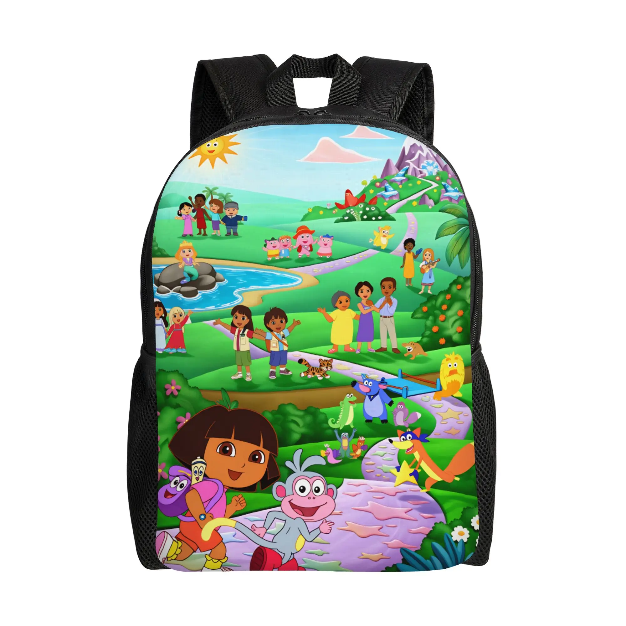 D-Doras and Friends Backpack  Daily Backpacks Female Fun High School Bags Colorful Print Rucksack