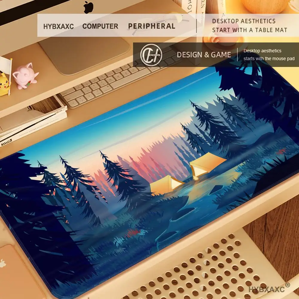 HYBXAXC Minimalist Castle Forest Mouse Pad Large Pc Gamer Office Accessories Mousepad 900x400 Gamer Keyboard Gaming Mouse Mats