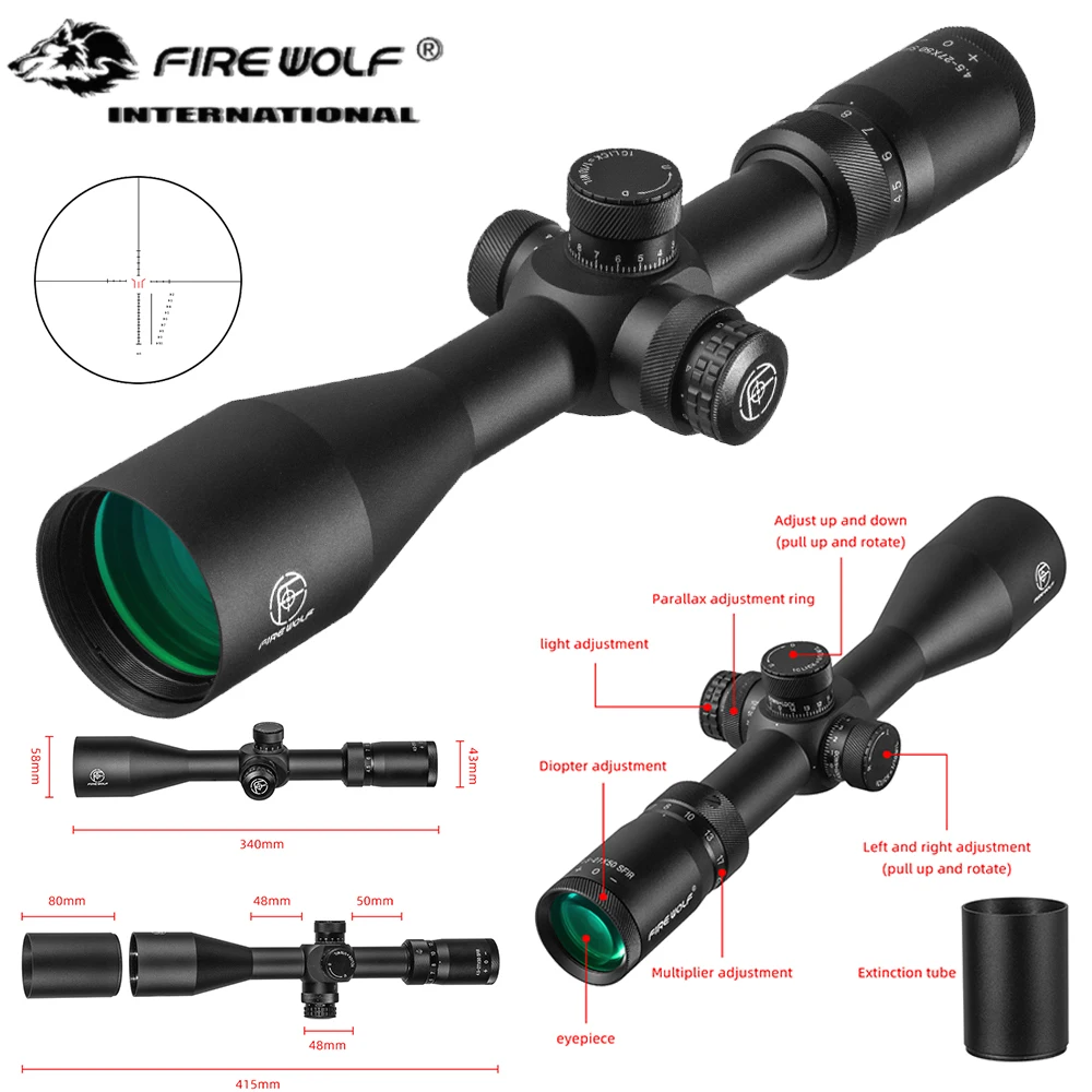 

Fire Wolf 4.5-27X50 Hunting high magnification Tactical Optical sight Airsoft accessories Pneumatic rifle scope For hunting