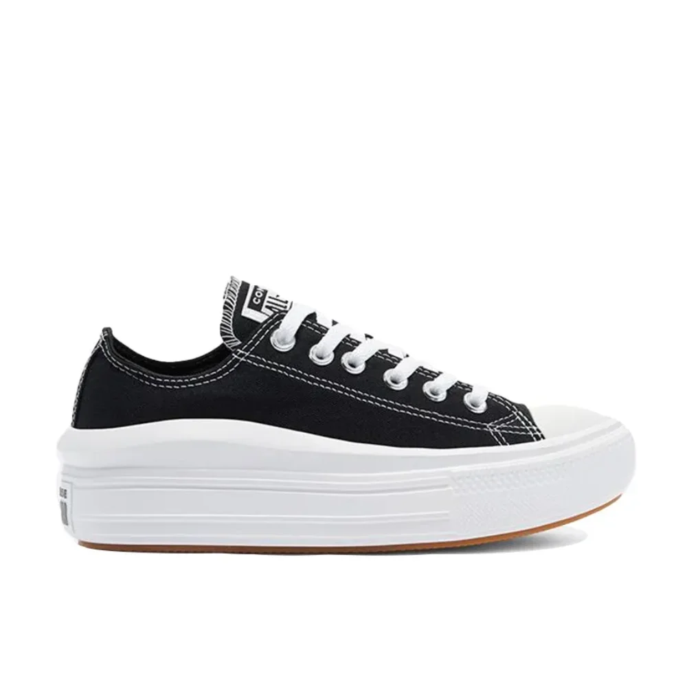 Converse Black and White Colorway All Star Move Low Women's Canvas Shoes Comfortable and Breathable Casual Board Shoes