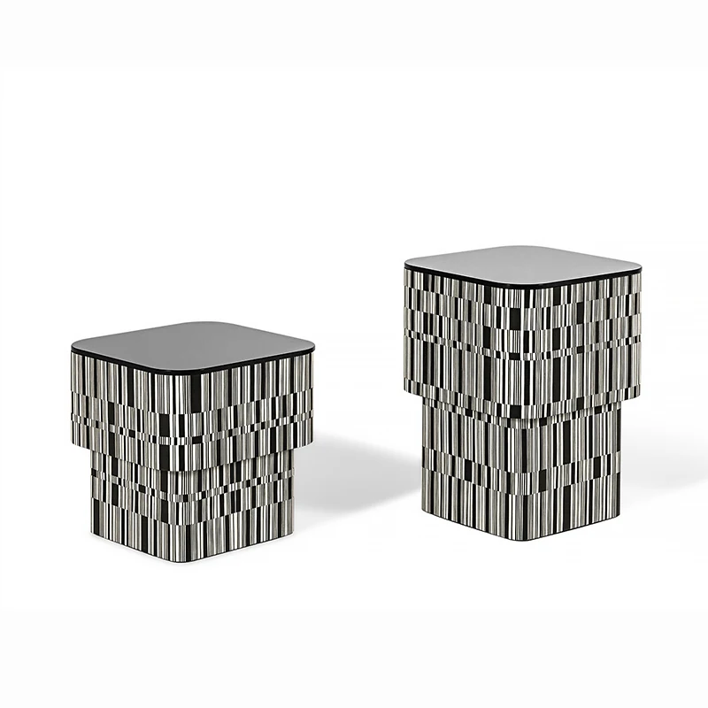 طاولة قهوة حديثة وبسيطة فاخرة مستطيلة الشكل من الزجاج المقسى وطاولة قهوة شبكية منزلية صغيرة