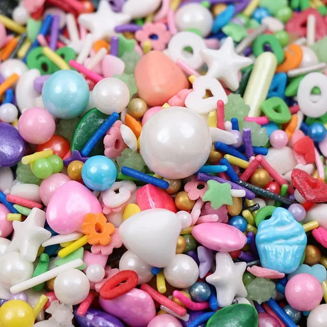 30g Bunte Perlen-Mischung DIY Kuchen-Backstreusel Kugeln Hochzeitstorten-Dekorationswerkzeuge, Schöne Perlen, Rund, Herzform – Detail 2