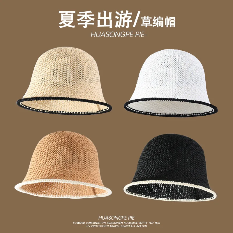 Summer Women Hollow out Breathable UV Straw Foldable Beach Protection Sun Hat