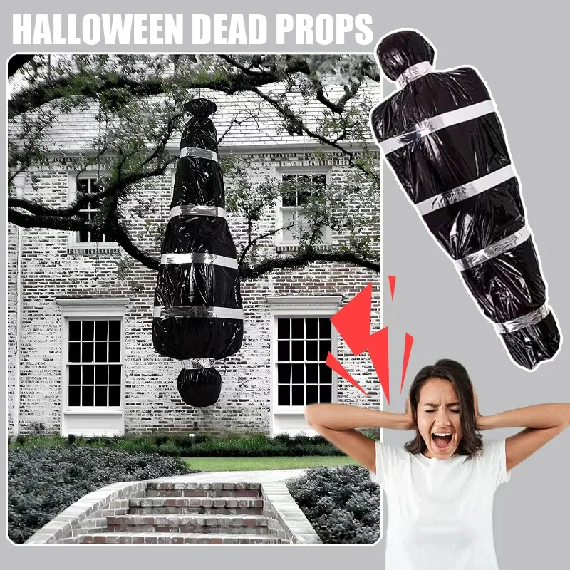 Straszne rekwizyty na Halloween, grozy, zwłoki, na zewnątrz, do ogrodu, nawiedzonego domu, straszne dekoracje na Halloween, DIY, realistyczne sztuczne ciało