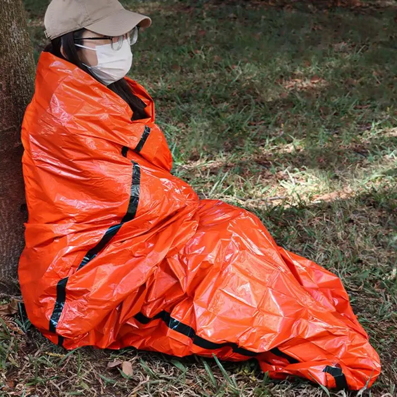 Saco de dormir para acampamento, à prova d'água, caminhadas, saco de dormir, saco bivvy, clima frio, dobrável, ao ar livre, grosso