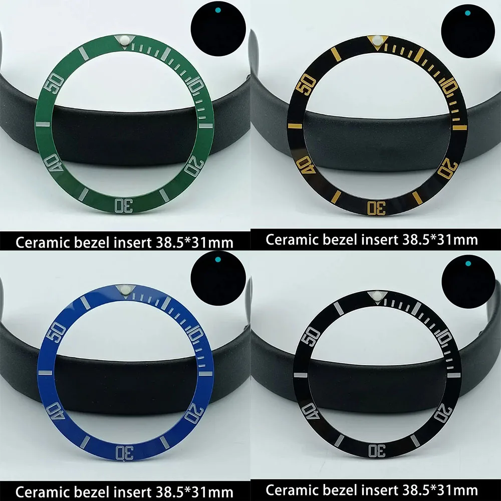 

New models Sloping 38.5mm*31mm High-Quality Ceramic Bezel Insert For Mens Watch Replace Watch Face Watch Bezel Inserts