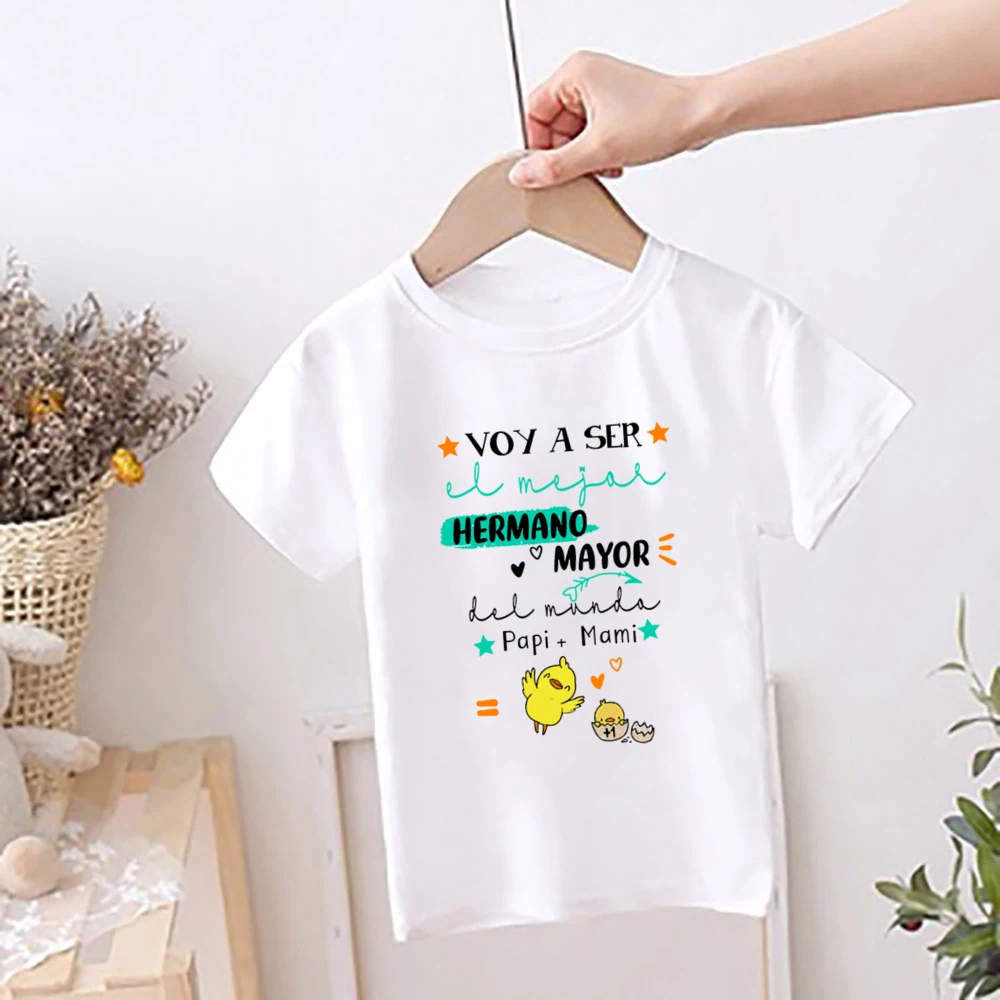 T-shirt imprimé Je vais être le meilleur grand frère pour enfants, t-shirt Big Adjust in the World, annonce de grossesse, été