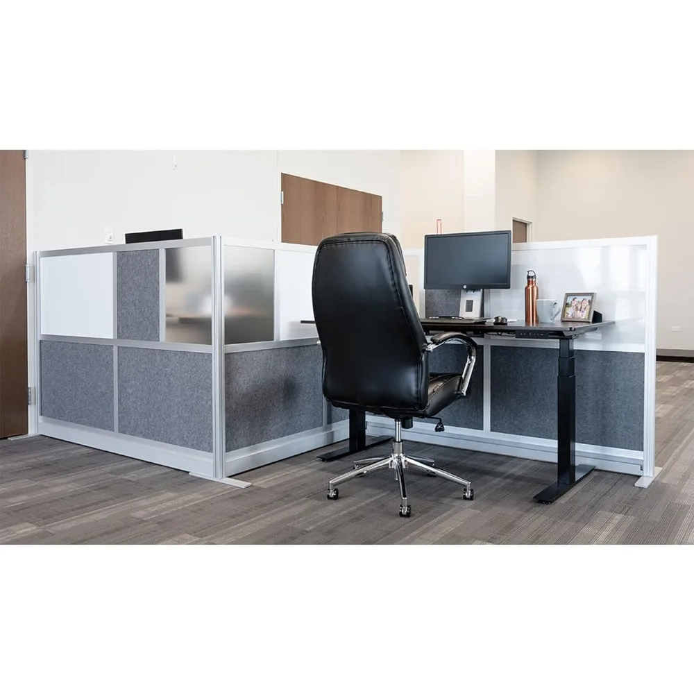 Workflow Modular Wall | Room Divider with Whiteboard, Sound Dampening, & Frosted Acrylic Panels | Expandable Office Partition